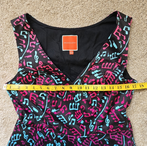 ModCloth Bijou Joys A-Line Music Print Dress Size L - Picture 8 of 13